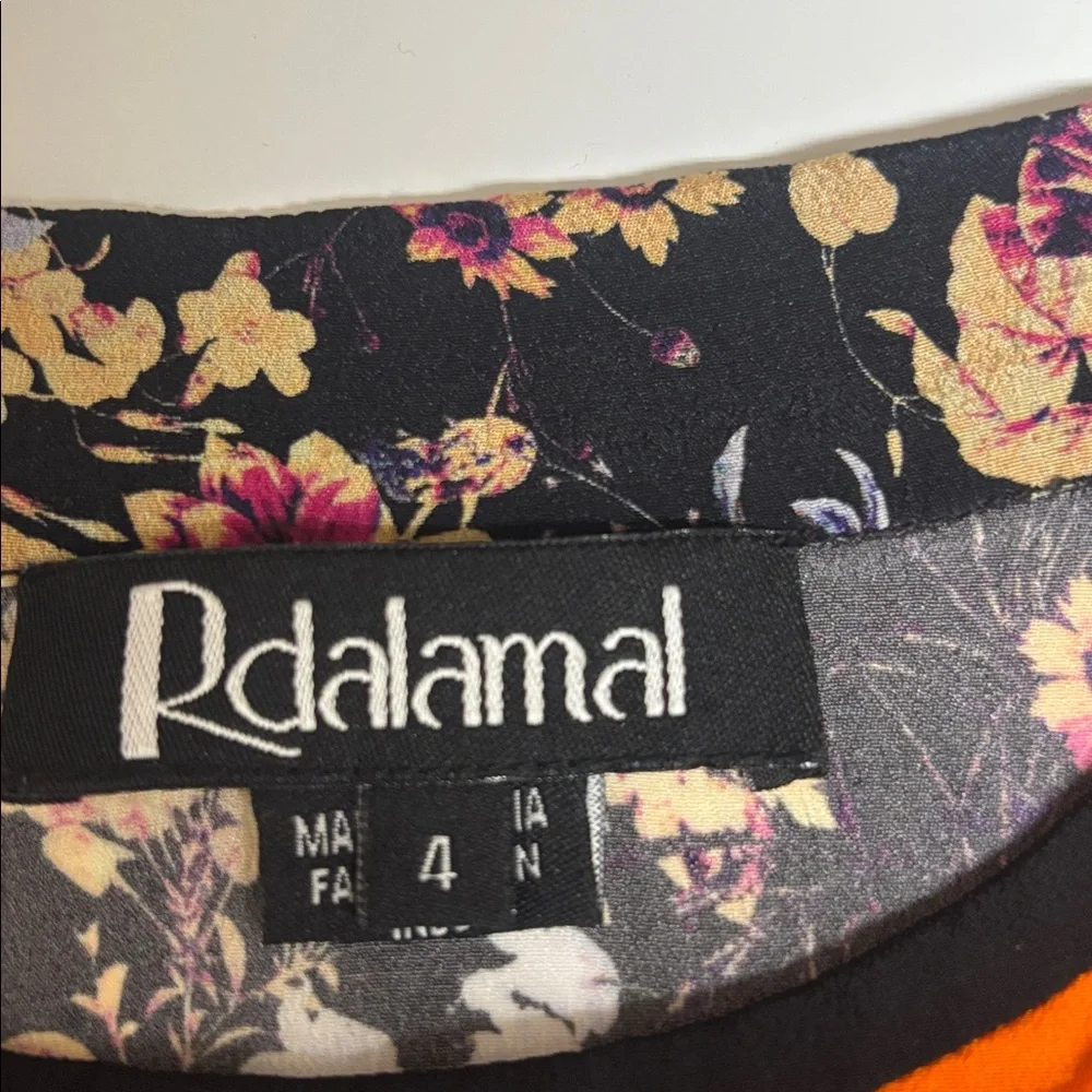 Anthropologie Rdalamal Black Floral Blouse Size 4 - Picture 4 of 7